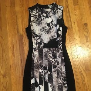 Black and white floral dress